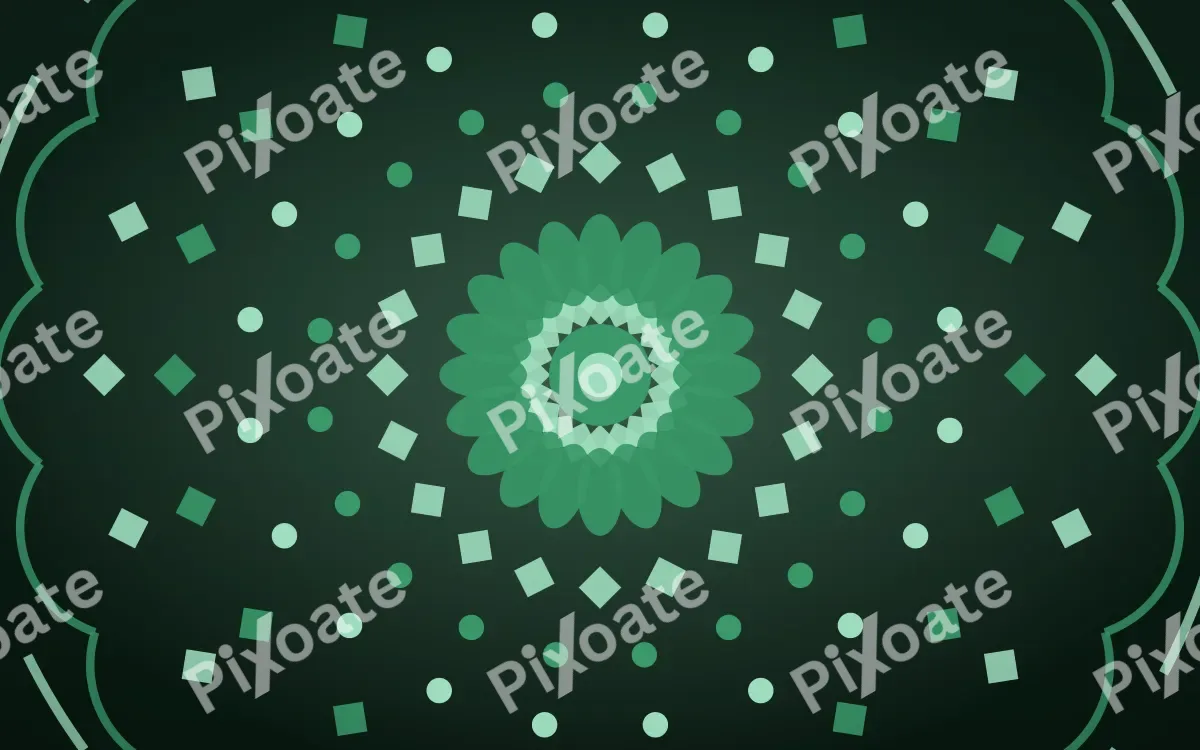 Emerald Shrine Bloom Mandala — dark green and black mandala background