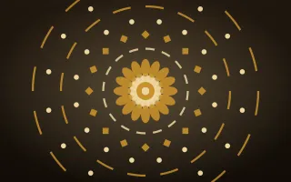 Golden Temple Mandala — dark gold, yellow and black mandala background