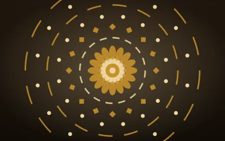 Golden Temple Mandala — dark gold, yellow and black mandala background