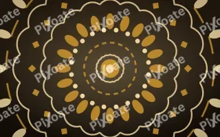 Golden Temple Bloom Mandala — dark gold, yellow and black mandala background