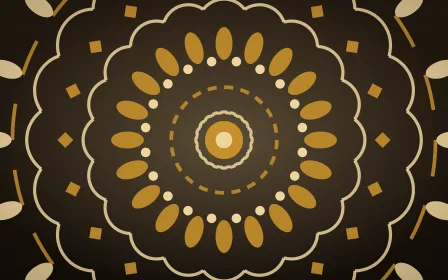 Golden Temple Bloom Mandala — dark gold, yellow and black mandala background
