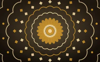 Golden Temple Bloom Mandala II — dark gold, yellow and black mandala background, variation II