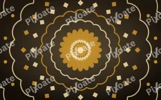 Golden Temple Bloom Mandala II — dark gold, yellow and black mandala background, variation II