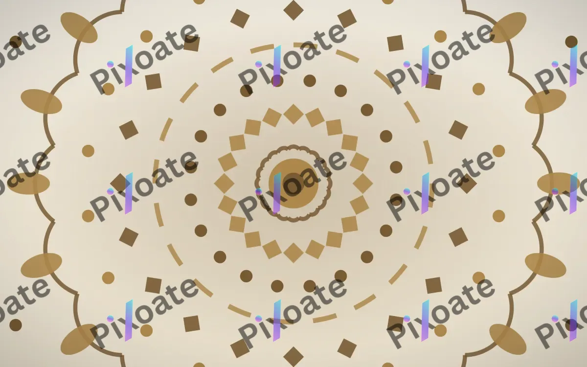 Ivory Sand Bloom Mandala — light orange, brown and beige mandala background