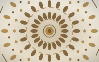 Ivory Sand Bloom Mandala II — light orange, brown and beige mandala background, variation II