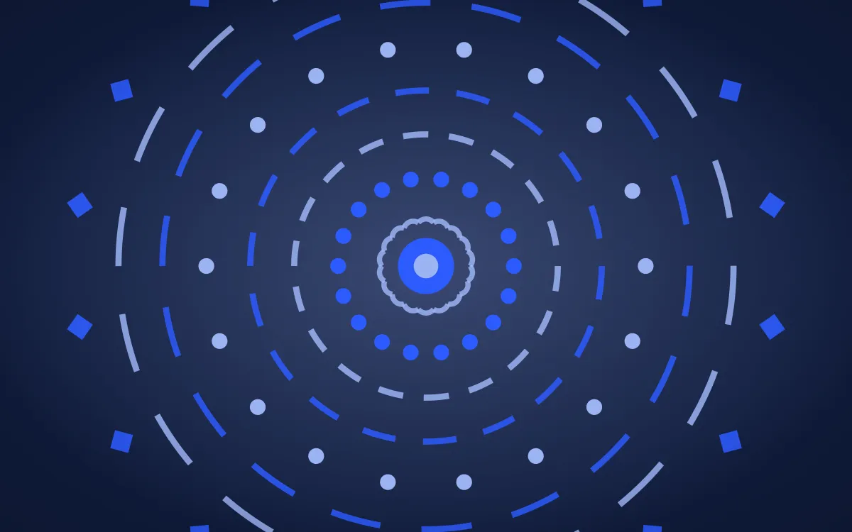 Klein Radial — dark blue mandala background