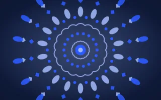 Klein Radial II — dark blue mandala background, variation II