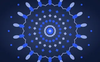 Klein Radial III — dark blue mandala background, variation III
