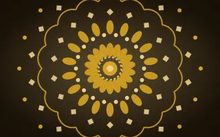 Royal Gold Radial — dark black, gold and yellow mandala background
