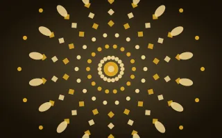 Royal Gold Radial II — dark black, gold and yellow mandala background, variation II