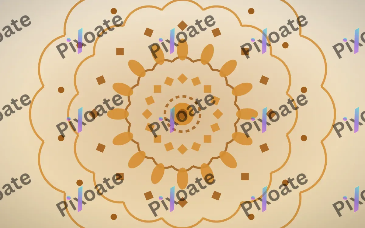 Saffron Dawn Mandala — light orange, brown and beige mandala background