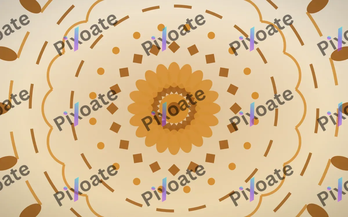 Saffron Dawn Bloom Mandala — light orange, brown and beige mandala background