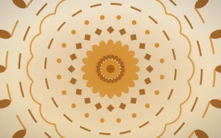 Saffron Dawn Bloom Mandala — light orange, brown and beige mandala background