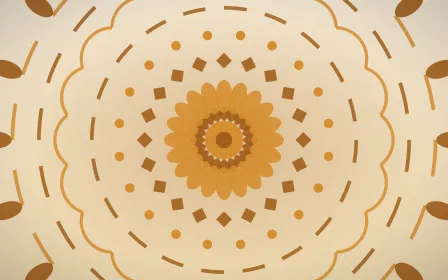 Saffron Dawn Bloom Mandala — light orange, brown and beige mandala background