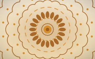 Saffron Dawn Bloom Mandala II — light orange, brown and beige mandala background, variation II