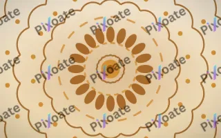 Saffron Dawn Bloom Mandala II — light orange, brown and beige mandala background, variation II