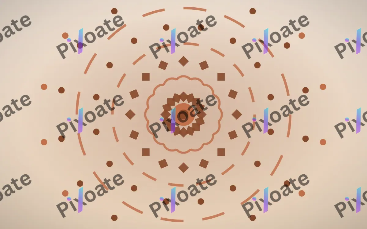 Terracotta Sun Mandala — light orange, brown and beige mandala background