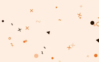 Clementine Party Shapes — colourful orange, black and beige Memphis-style background