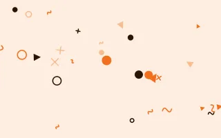 Clementine Party Shapes II — colourful orange, black and beige Memphis-style background, variation II