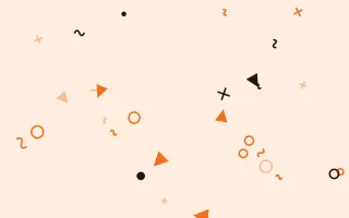Clementine Party Shapes III — colourful orange, black and beige Memphis-style background, variation III