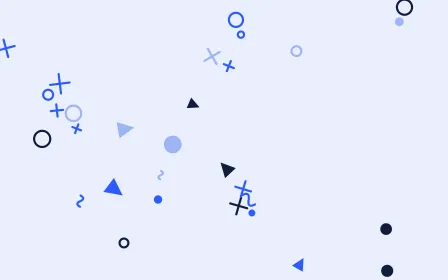 Klein Party Shapes — colourful blue and white Memphis-style background