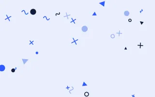 Klein Party Shapes II — colourful blue and white Memphis-style background, variation II