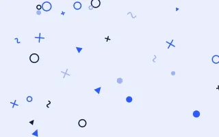 Klein Party Shapes III — colourful blue and white Memphis-style background, variation III