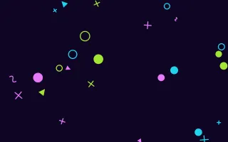 Neon Memphis — dark black, teal and purple Memphis-style background