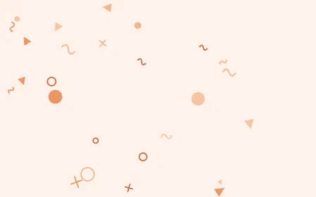 Peachette Party — light orange and white Memphis-style background