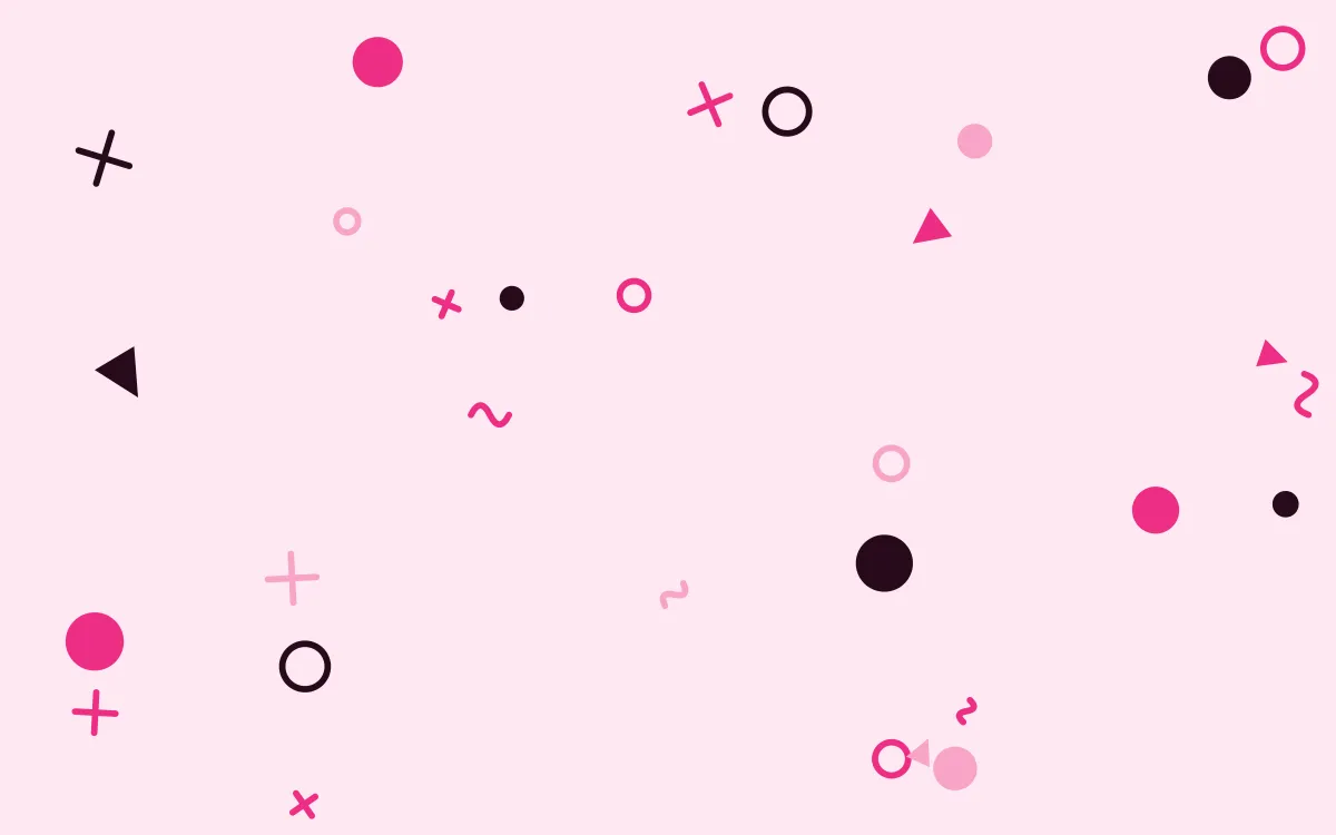 Punch Pink Party Shapes — colourful pink, black and white Memphis-style background