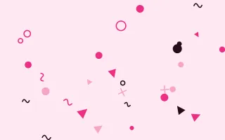 Punch Pink Party Shapes II — colourful pink, black and white Memphis-style background, variation II