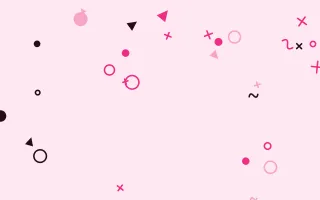 Punch Pink Party Shapes III — colourful pink, black and white Memphis-style background, variation III