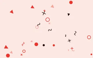 Signal Red Party Shapes — colourful red and black Memphis-style background