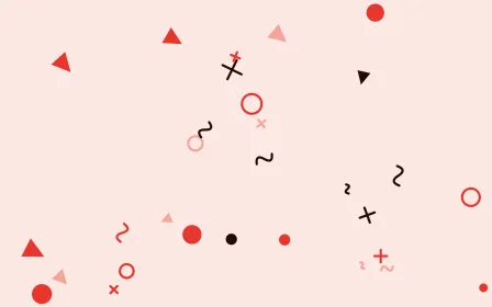 Signal Red Party Shapes — colourful red and black Memphis-style background