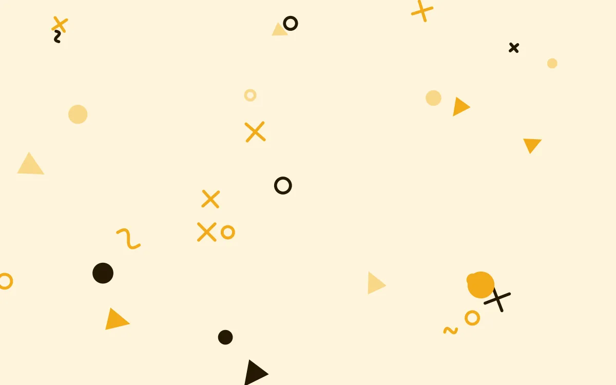Solar Party Shapes — colourful gold, black and beige Memphis-style background