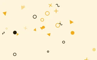 Solar Party Shapes II — colourful gold, black and beige Memphis-style background, variation II