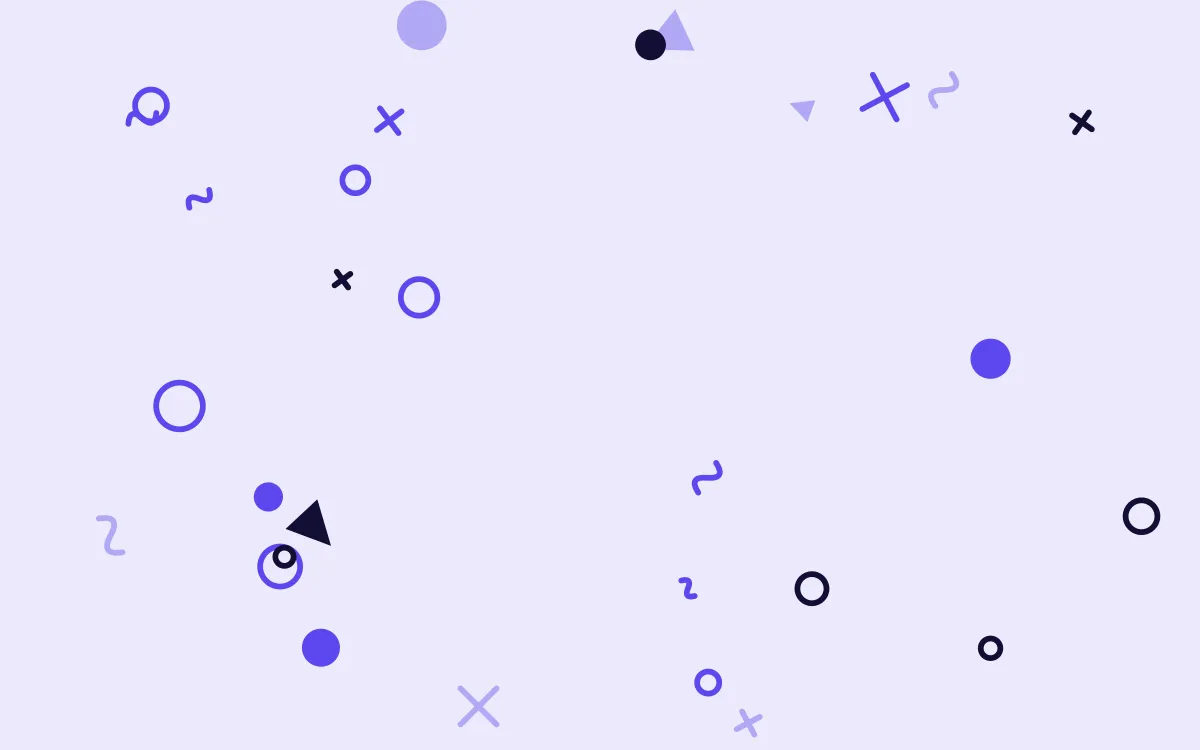 Ultra Indigo Party Shapes — colourful blue and white Memphis-style background