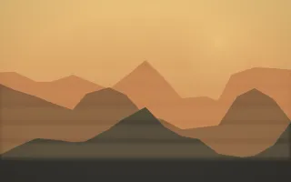 Autumn Glow Misty Outland — colourful orange, brown and grey misty landscape background