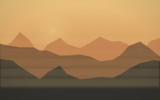 Autumn Glow Misty Outland II — colourful orange, brown and grey misty landscape background, variation II
