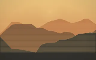 Autumn Glow Misty Outland III — colourful orange, brown and grey misty landscape background, variation III