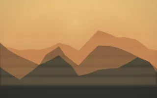 Autumn Glow Misty Outland VI — colourful orange, brown and grey misty landscape background, variation VI