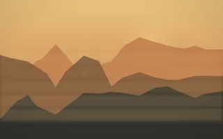 Autumn Glow Misty Outland VII — colourful orange, brown and grey misty landscape background, variation VII