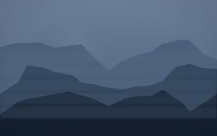 Blue Hour Misty Outland — dark blue misty landscape background