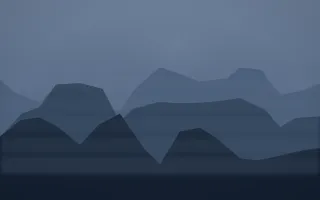 Blue Hour Misty Outland II — dark blue misty landscape background, variation II