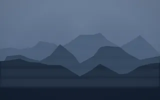 Blue Hour Misty Outland V — dark blue misty landscape background, variation V