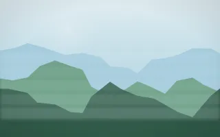 Clear Day Misty Outland — light blue and green misty landscape background