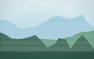 Clear Day Misty Outland III — light blue and green misty landscape background, variation III