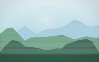 Clear Day Misty Outland V — light blue and green misty landscape background, variation V