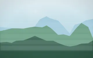 Clear Day Misty Outland XI — light blue and green misty landscape background, variation XI