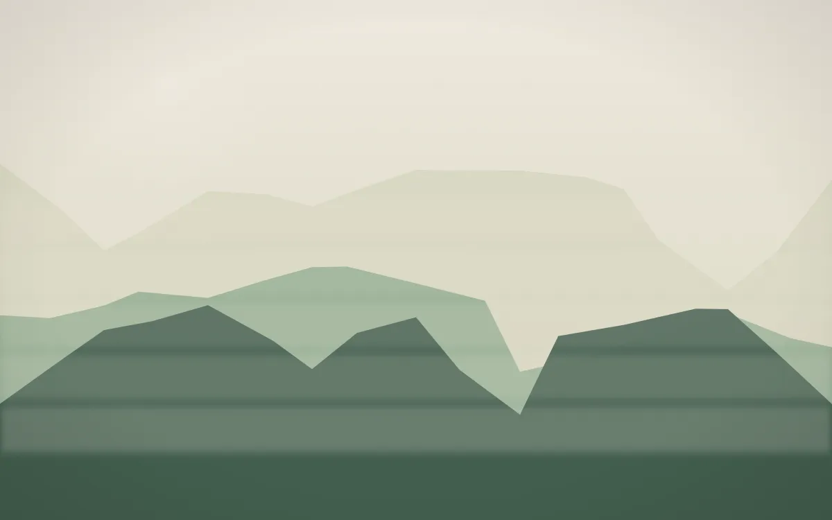 First Light Misty Outland — light beige and green misty landscape background